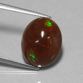 6,48 ctw natürlicher mehrfarbiger Feueropal, Oval Schliff, Lichtundurchlässig