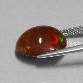 6,48 ctw natürlicher mehrfarbiger Feueropal, Oval Schliff, Lichtundurchlässig