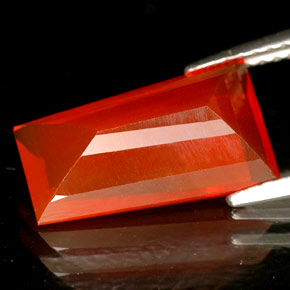 2,89 ctw natürlicher orangefarbener Feueropal, Transparent, Transparent / Lichtdurchlässig