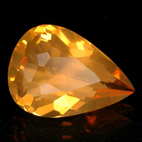 2,00 ctw natürlicher orangefarbener Feueropal, Transparent, Transparent / Lichtdurchlässig