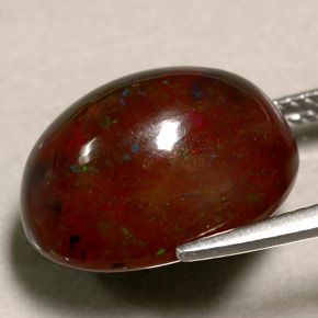 10,39 ctw natürlicher mehrfarbiger Feueropal, Oval Schliff, Lichtundurchlässig