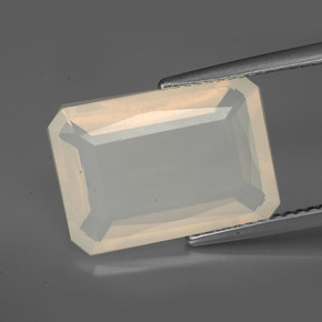 5,53 ctw natürlicher weißer Feueropal, Transparent, Transparent / Lichtdurchlässig