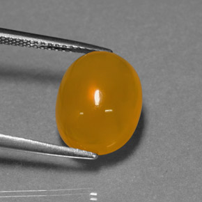 4,76 ctw natürlicher orangefarbener Feueropal, Oval Schliff, Lichtdurchlässig