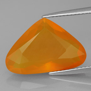 6,06 ctw natürlicher orangefarbener Feueropal, Transparent, Transparent / Lichtdurchlässig