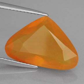 6,06 ctw natürlicher orangefarbener Feueropal, Transparent, Transparent / Lichtdurchlässig