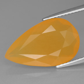 6,20 ctw natürlicher orangefarbener Feueropal, Birnenform, Lichtdurchlässig