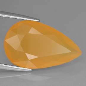 6,20 ctw natürlicher orangefarbener Feueropal, Birnenform, Lichtdurchlässig