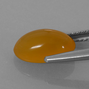 1,85 ctw natürlicher orangefarbener Feueropal, Oval Schliff, Lichtdurchlässig