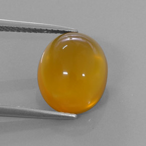 4,84 ctw natürlicher orangefarbener Feueropal, Oval Schliff, Lichtdurchlässig