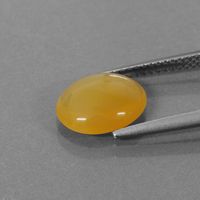 1,86 ctw natürlicher orangefarbener Feueropal, Oval Schliff, Lichtdurchlässig
