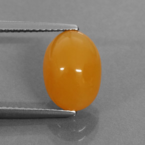 3,18 ctw natürlicher orangefarbener Feueropal, Oval Schliff, Lichtdurchlässig