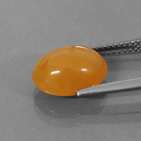 3,18 ctw natürlicher orangefarbener Feueropal, Oval Schliff, Lichtdurchlässig