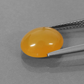2,87 ctw natürlicher orangefarbener Feueropal, Oval Schliff, Lichtdurchlässig