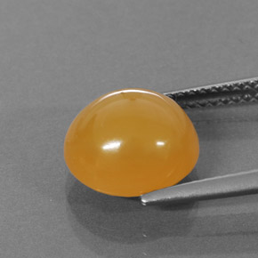 3,25 ctw natürlicher orangefarbener Feueropal, Oval Schliff, Lichtdurchlässig
