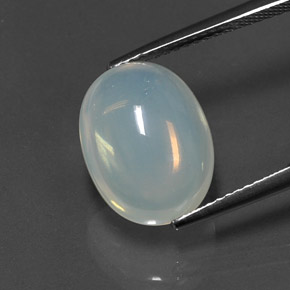 5,60 ctw natürlicher weißer Feueropal, Oval Schliff, Transparent