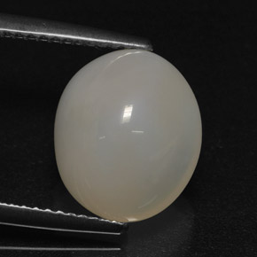 4,41 ctw natürlicher weißer Feueropal, Oval Schliff, Lichtdurchlässig