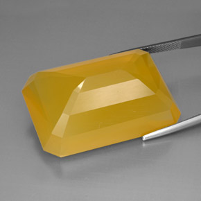 92,13 ctw natürlicher gelber Feueropal, Transparent, Transparent / Lichtdurchlässig
