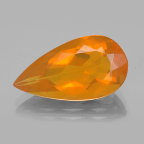 5,47 ctw natürlicher orangefarbener Feueropal, Birnenform, Transparent