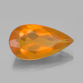 5,47 ctw natürlicher orangefarbener Feueropal, Birnenform, Transparent