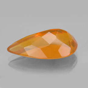 5,47 ctw natürlicher orangefarbener Feueropal, Birnenform, Transparent