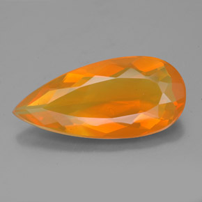 3,89 ctw natürlicher orangefarbener Feueropal, Transparent, Transparent / Lichtdurchlässig