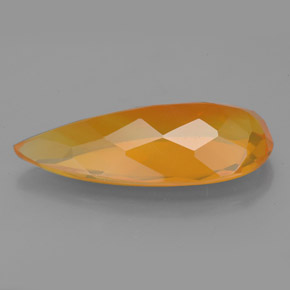 3,89 ctw natürlicher orangefarbener Feueropal, Transparent, Transparent / Lichtdurchlässig