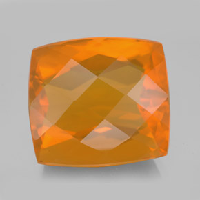 13,56 ctw natürlicher orangefarbener Feueropal, Kissenschliff, Transparent