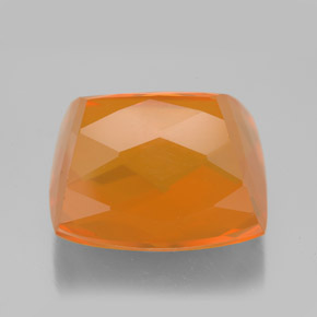 13,56 ctw natürlicher orangefarbener Feueropal, Kissenschliff, Transparent