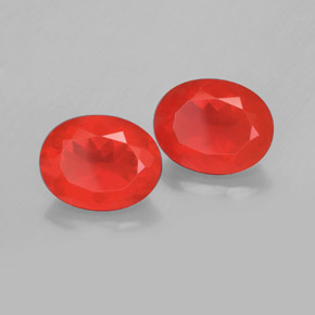  ct natürliche rötlich-orange Feueropal-Edelsteine, Oval Schliff, Transparent