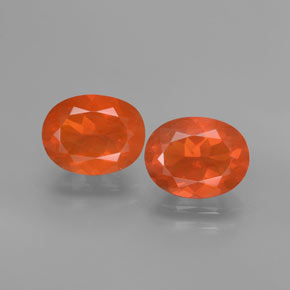  ct natürliche rötlich-orange Feueropal-Edelsteine, Oval Schliff, Transparent