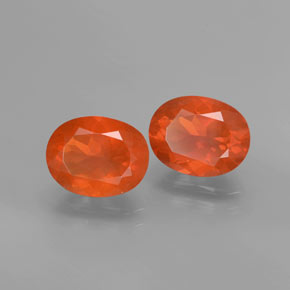  ct natürliche rötlich-orange Feueropal-Edelsteine, Oval Schliff, Transparent