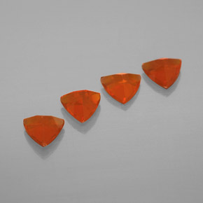  ct natürliche orangefarbener Feueropal-Edelsteine, Trillion, Transparent