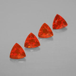  ct natürliche rötlich-orange Feueropal-Edelsteine, Trillion, Transparent