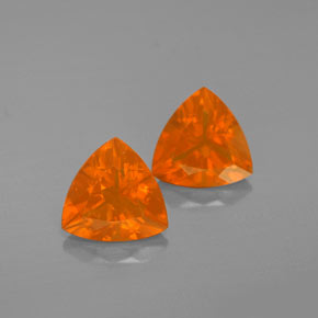  ct natürliche Orange Feueropal-Edelsteine, Trillion, Transparent