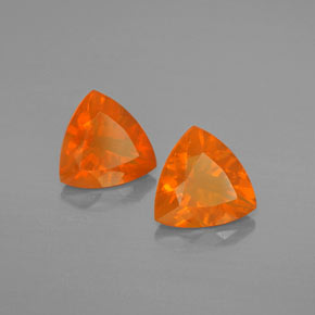 ct natürliche Orange Feueropal-Edelsteine, Trillion, Transparent