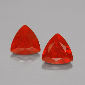  ct natürliche orangefarbener Feueropal-Edelsteine, Trillion, Transparent