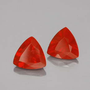  ct natürliche orangefarbener Feueropal-Edelsteine, Trillion, Transparent