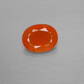 1,19 ctw natürlicher orangefarbener Feueropal, Oval Schliff, Transparent