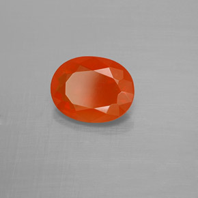1,19 ctw natürlicher orangefarbener Feueropal, Oval Schliff, Transparent