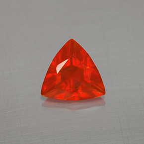0,37 ctw natürlicher orangefarbener Feueropal, Trillion, Transparent