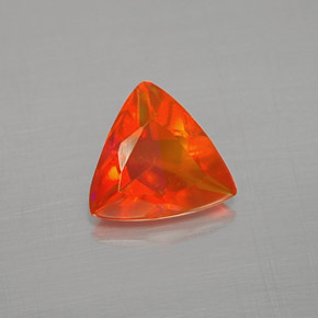 0,55 ctw natürlicher orangefarbener Feueropal, Trillion, Transparent