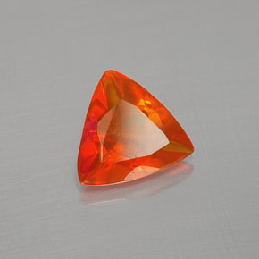 0,55 ctw natürlicher orangefarbener Feueropal, Trillion, Transparent