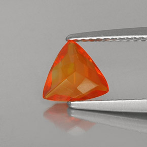 0,55 ctw natürlicher orangefarbener Feueropal, Trillion, Transparent