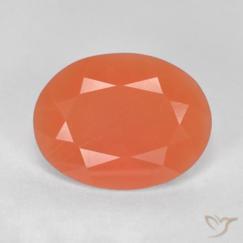 1.55ct Natürlicher Helles rötliches Orange Feueropal, Oval, Transparent