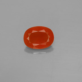 9,17 ctw natürlicher rötlich-orange Feueropal, Oval Schliff, Transparent