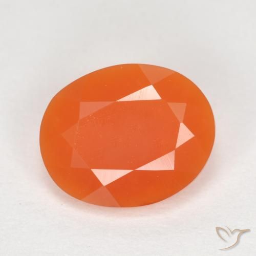 9,17 ctw natürlicher Mittelorange Feueropal, Oval Schliff, Transparent
