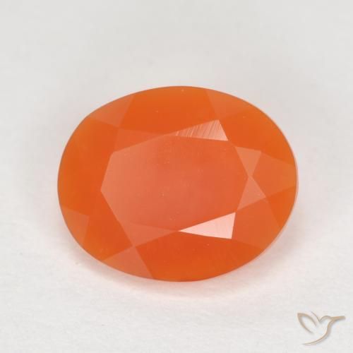 9,17 ctw natürlicher Mittelorange Feueropal, Oval Schliff, Transparent