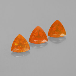  ct natürliche orangefarbener Feueropal-Edelsteine, Trillion, Transparent