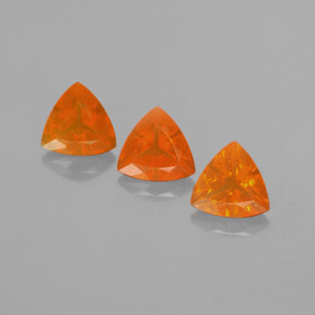  ct natürliche orangefarbener Feueropal-Edelsteine, Trillion, Transparent
