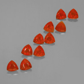  ct natürliche Orange Feueropal-Edelsteine, Trillion, Transparent